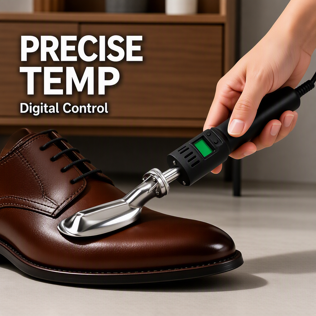 Digital Temperature Control Leather Iron, 80W Electric Leather Wrinkle Remover with Stainless Steel Tip, 50‑300°C Adjustable Heat for Leather Garments & Leather Goods