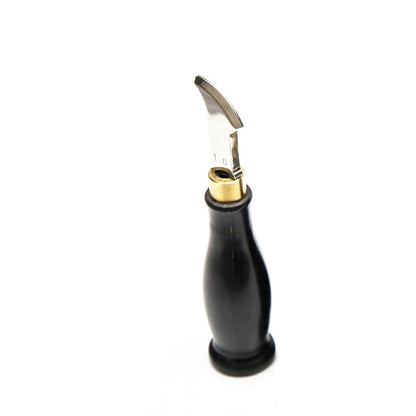Leather Groover Tool, Ebony Handle Leather Edge Creaser, Leather Stamping Grooving Tool for Leather Craft, 4 Sizes 1.0/1.5/2.0/2.5mm Leather Working Tool for DIY Leathercraft Projects