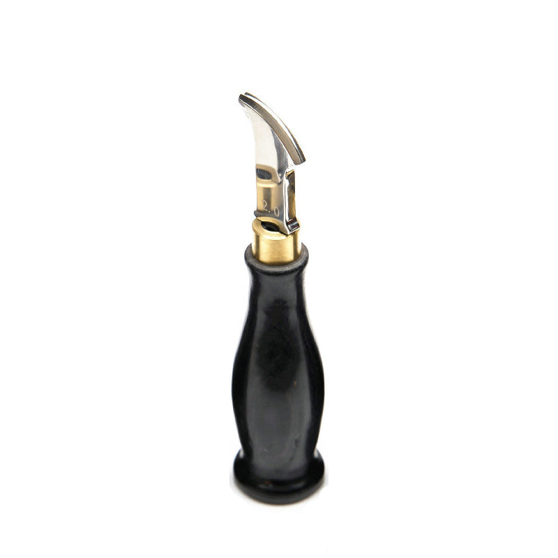 Leather Groover Tool, Ebony Handle Leather Edge Creaser, Leather Stamping Grooving Tool for Leather Craft, 4 Sizes 1.0/1.5/2.0/2.5mm Leather Working Tool for DIY Leathercraft Projects