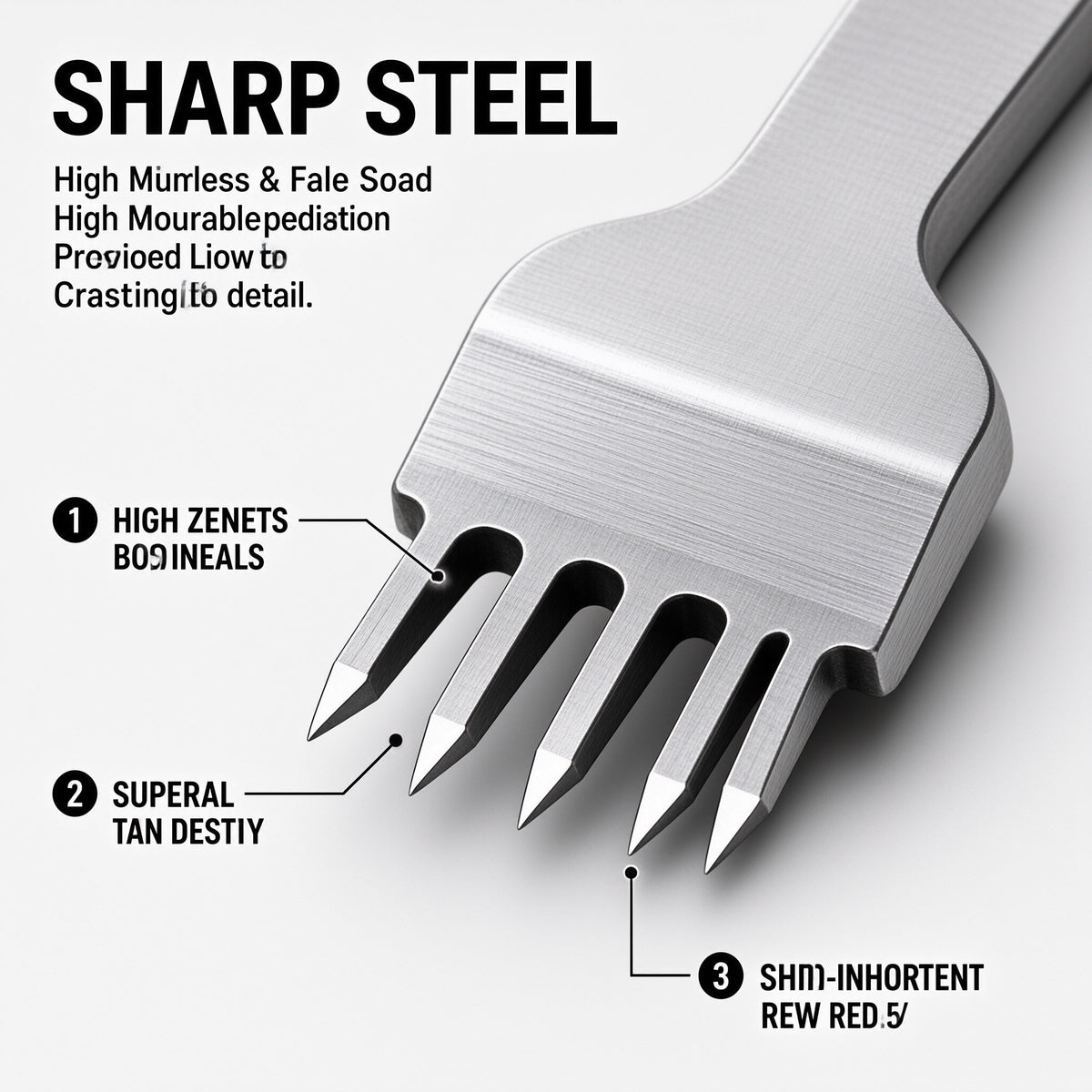 Professional Leather Stitching Pricking Iron Set, White Steel Diamond Chisel Punch for Hand‑Sew Leather Craft Work