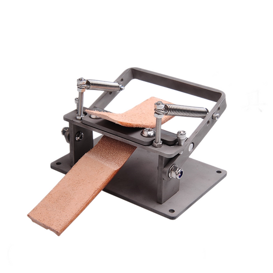 Professional Vegetable‑Tanned Leather Skiving Machine, Manual Bench‑Mount Leather Paring Peeler, Adjustable Thickness Leather Craft Tool