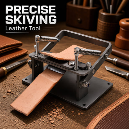 Professional Vegetable‑Tanned Leather Skiving Machine, Manual Bench‑Mount Leather Paring Peeler, Adjustable Thickness Leather Craft Tool
