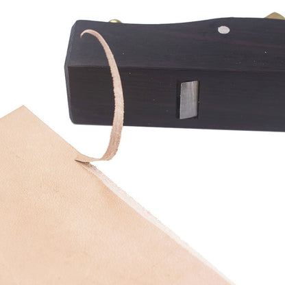Ebony & Rosewood Leather Paring Plane, Hand Leather Skiving Tool, Curved Leather Shovel, Leather Edge Trimming Plane for Leathercraft, Flat & Curved Bottom Options