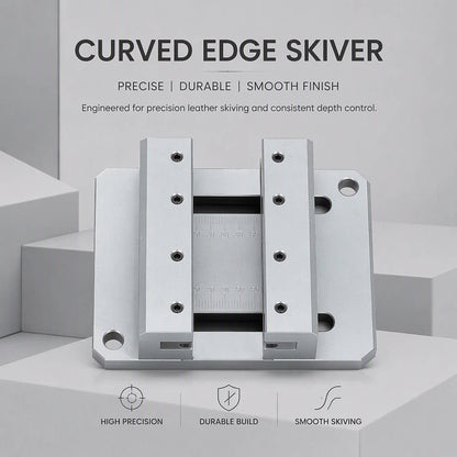 Professional Leather Craft Belt Edge Beveler, Bench‑Top Curved Half Round Leather Skiver with Steel Blade for DIY Leather Belt Strap Making