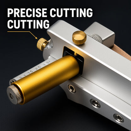 Professional Leather Strap Strip Cutter, Adjustable Width & Thickness Hand‑Held Aluminum Cutting Tool for Belt & Leather Craft Projects