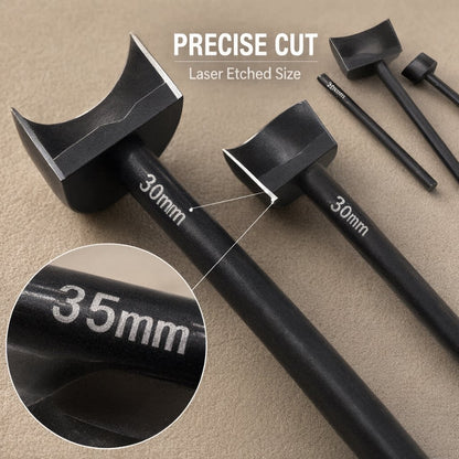 Semi Circle Leather Punch Set, 15-45mm Half Round Die Cutter, High Carbon Steel Leather Corner Punch for Handmade Leathercraft, Belt, Wallet, PVC